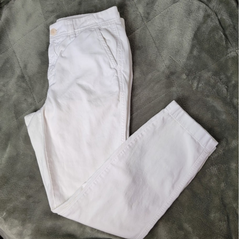J.Crew White Chino Pants‎ Women's Size 2 Classic Cotton Straight Casual Capsule